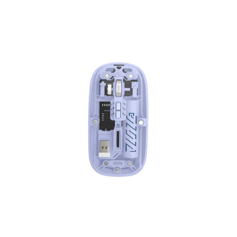 Transparent Wireless Mouse Dual Mode 2.4G + BT Rechargeable Noiseless Cordless